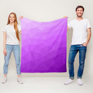 Paarse lavendelgradiënt geometrisch meshpatroon fleece deken