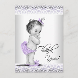 Paarse Lavendelgrijze Baby Shower Bedankt