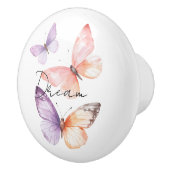 Paarse lavendelperzik vlinders droom keramische knop (Rechts)