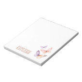 Paarse lavendelperzikvlinders notitieblok (Linkerzijde)