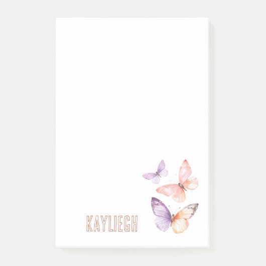 Paarse lavendelperzikvlinders post-it® notes (Voorkant)