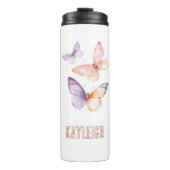 Paarse lavendelperzikvlinders thermosbeker (Voorkant)