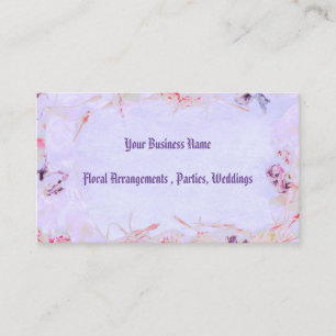 Paarse lavendelroze mod bloemenprint visitekaartje