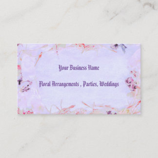 Paarse lavendelroze mod bloemenprint visitekaartje