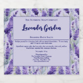 Paarse Lavendeltuin Waterdichte badzout Label Sparkling Wijnetiket (Enkel label)