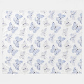 Paarse lavendelvlinders fleece deken (Voorkant (Horizontaal))