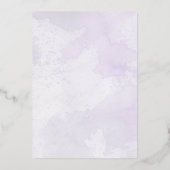 Paarse lavender 60e verjaardag zilver folie uitnodiging (Achterkant)