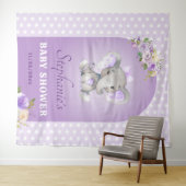 Paarse Lavender Baby Girl Elephant Showand Wandkleed (In Situ (horizontaal))