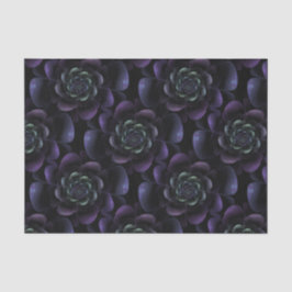Paarse lavender Black Blauwgroen Floral Tissuepapier