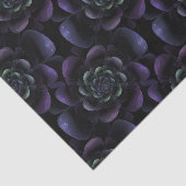 Paarse lavender Black Blauwgroen Floral Tissuepapier (Detail)