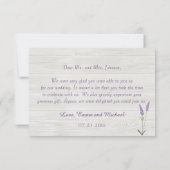 Paarse lavender bloemen Weddenschap Kaart (Achterkant)