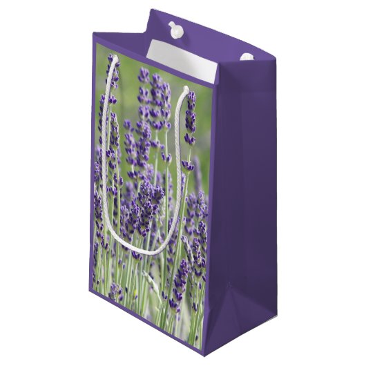 Paarse lavender Blooms Floral Klein Cadeauzakje (Voorkant Gekanteld)