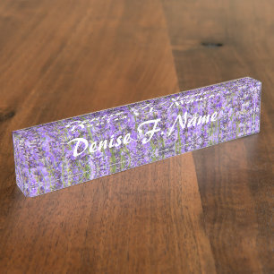 Paarse lavender Blooms gepersonaliseerde Floral Naambordje
