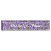 Paarse lavender Blooms gepersonaliseerde Floral Naambordje (Voorkant)