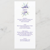 Paarse lavender Daisies Anemones Rozen Menu (Voorkant)