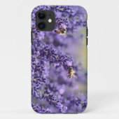 Paarse lavender en bijen iPhone Case (Achterkant)