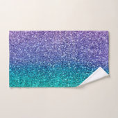 Paarse lavender en Blauwgroen Aqua Green Sparkly G Bad Handdoek (Handdoek)