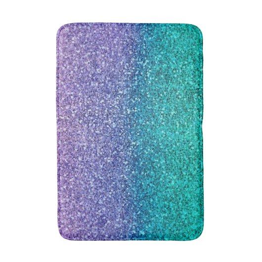 Paarse lavender en Blauwgroen Aqua Green Sparkly G Badmat (Voorkant Verticaal)