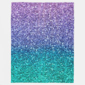 Paarse lavender en Blauwgroen Aqua Green Sparkly G Fleece Deken (Voorkant)