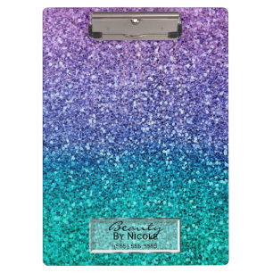 Paarse lavender en Blauwgroen Aqua Green Sparkly G Klembord