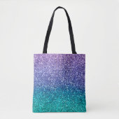 Paarse lavender en Blauwgroen Aqua Green Sparkly G Tote Bag (Voorkant)