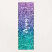 Paarse lavender en Blauwgroen Aqua Green Sparkly G Yogamat (Voorkant)