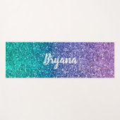 Paarse lavender en Blauwgroen Aqua Green Sparkly G Yogamat (Voorkant (horizontaal))