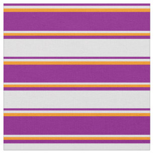 Paarse, lavender- en donkere Oranje strepen Stof