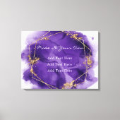 Paarse lavender en Gold Waterverf Wedding Canvas Afdruk (Voorkant)
