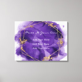 Paarse lavender en Gold Waterverf Wedding Canvas Afdruk