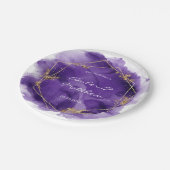 Paarse lavender en Gold Waterverf Wedding Papieren Bordje (Gekanteld)