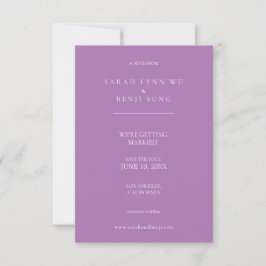 Paarse lavender en minimalistisch save the date