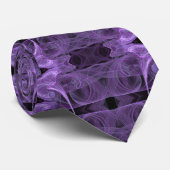 Paarse lavender en zwarte Abstracte fractale nekti Stropdas (Opgerold)