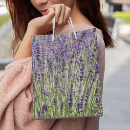 Paarse Lavender Fields Floral Medium Cadeauzakje