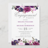 Paarse Lavender Floral Boho Engagement Kaart (Voorkant)