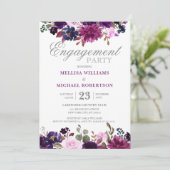 Paarse Lavender Floral Boho Engagement Kaart (Staand voorkant)