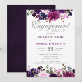Paarse Lavender Floral Boho Engagement Kaart