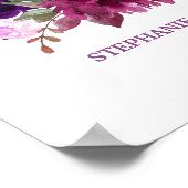 Paarse Lavender Floral Boho Wedding Welkomstwoord Poster (Hoek)