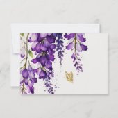 Paarse lavender Floral Modern Boho Wedding RSVP Kaartje (Achterkant)