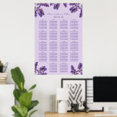 Paarse lavender Floral Sprigs Weddenschap Poster (Thuiskantoor)
