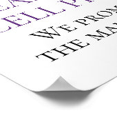 Paarse Lavender Floral Unplugged Wedding Ceremony Poster (Hoek)