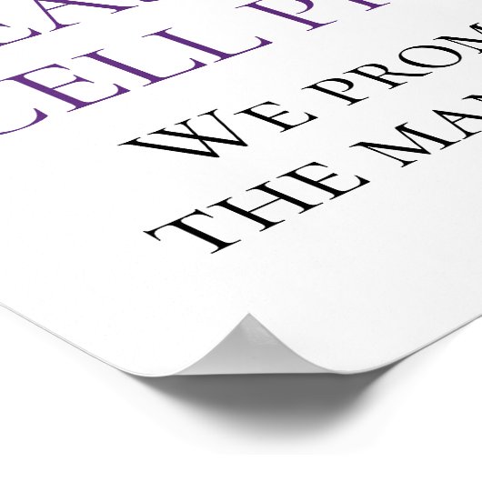 Paarse Lavender Floral Unplugged Wedding Ceremony Poster (Hoek)