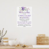 Paarse Lavender Floral Unplugged Wedding Ceremony Poster (Keuken)