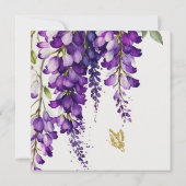 Paarse Lavender Floral Waterverf Boho Wedding Kaart (Achterkant)
