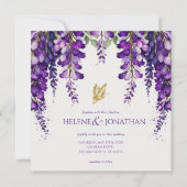 Paarse Lavender Floral Waterverf Boho Wedding Kaart (Voorkant)