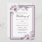 Paarse lavender Floral Waterverf Elegant Wedding Kaart (Voorkant)