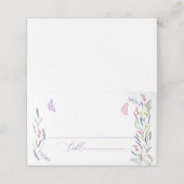 Paarse lavender Floral Wedding Place Card Plaatskaartje (Buitenkant ongevouwen)