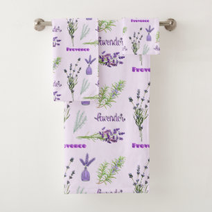 Paarse lavender Flowers en Lavender Bunches Bad Handdoek