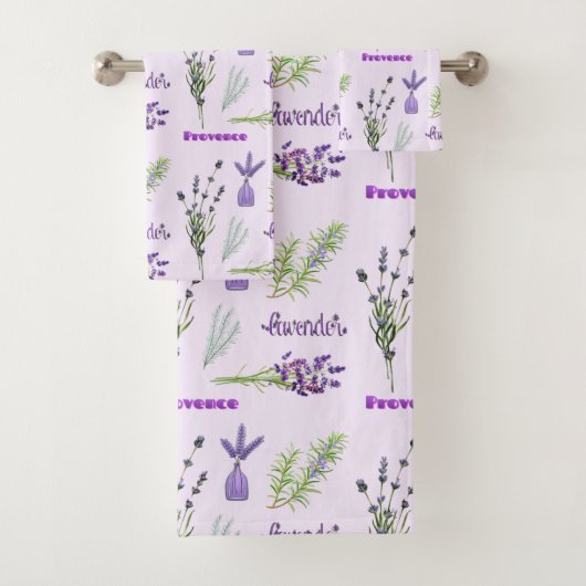 Paarse lavender Flowers en Lavender Bunches Bad Handdoek (Insitu)