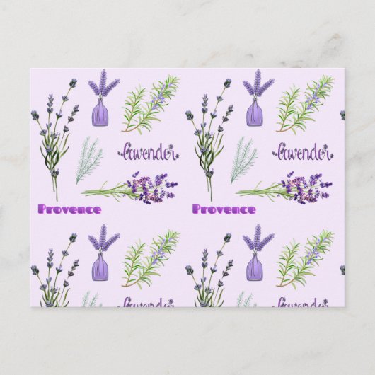 Paarse lavender Flowers en Lavender Bunches Briefkaart (Voorkant)